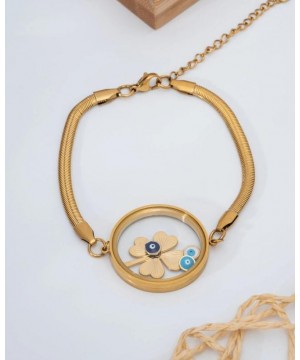 Çelik Kapağı Açılan Yoncalı Bileklik