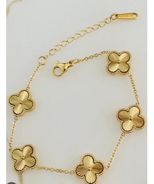 Çelik Yonca Gold Bileklik 